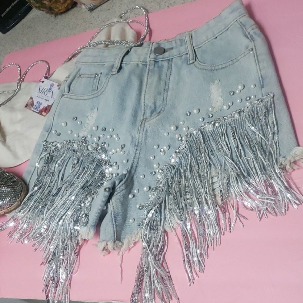 Light Blue Denim Shorts